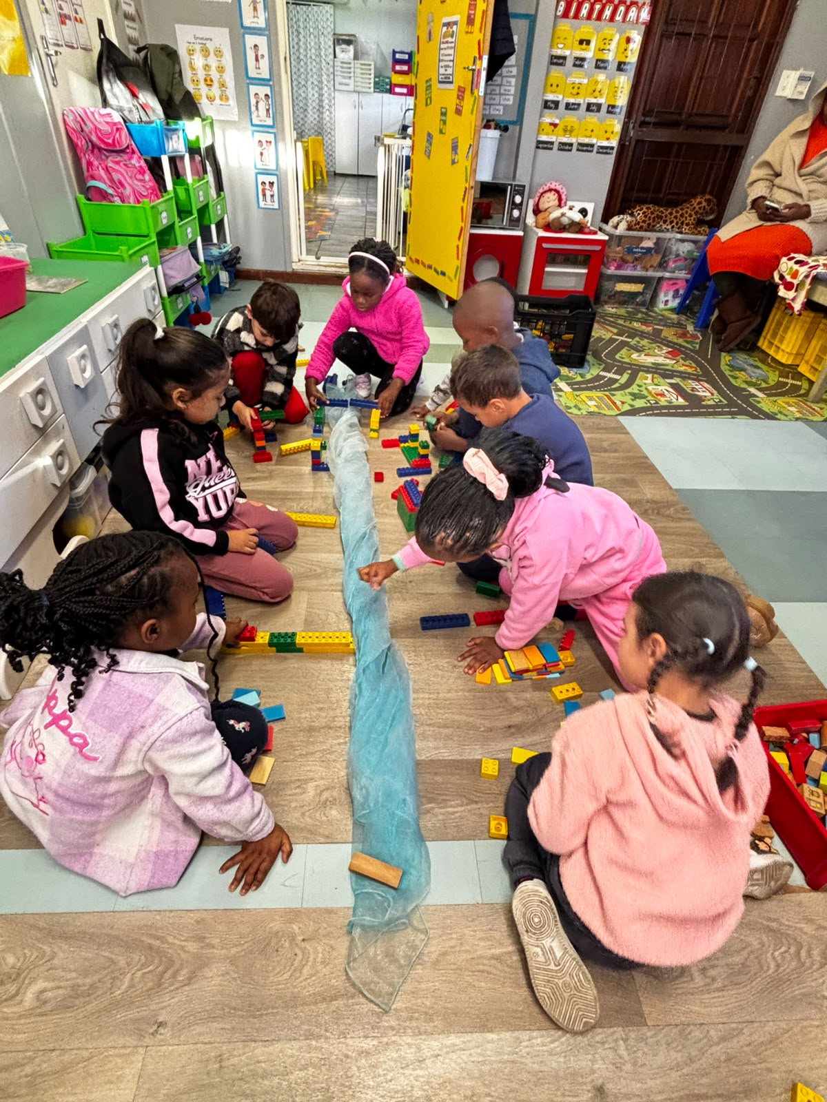 Children learning through block play at Ashron