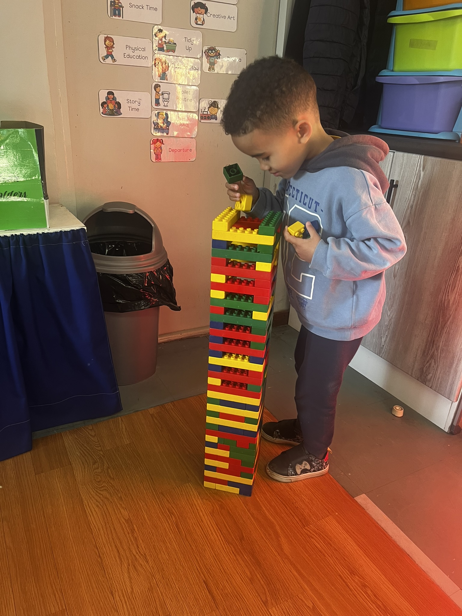 Tall block tower activity at Ashron